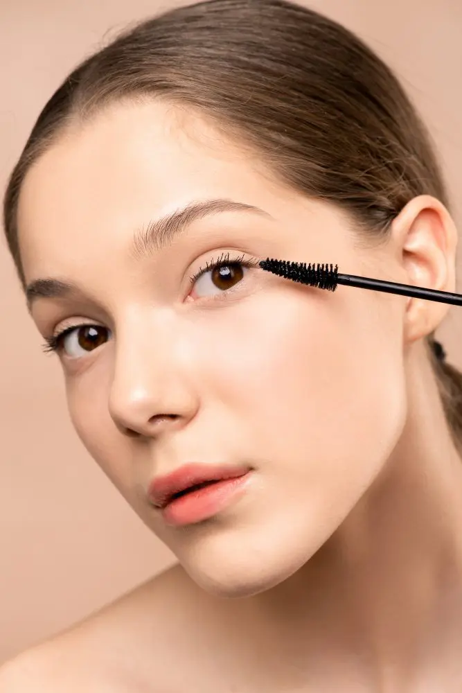 Mascara on eyelashes